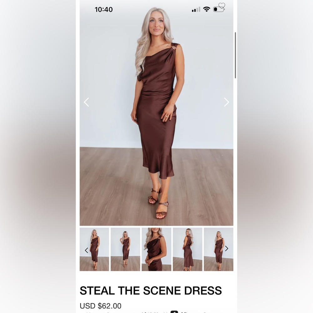Steal The Scene Satin Midi Dress - burgundy color